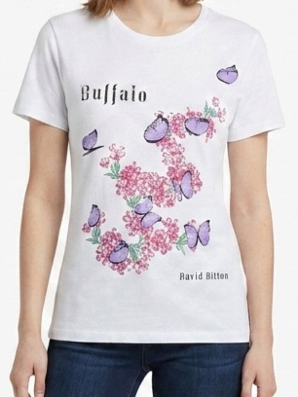 Buffalo David Bitton "Darcy" Butterfly Boyfriend Tee NEW- Sz. Sm